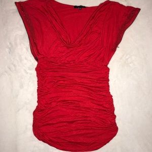 Love Culture Cowl Neck rhinestone tunic w/zipper